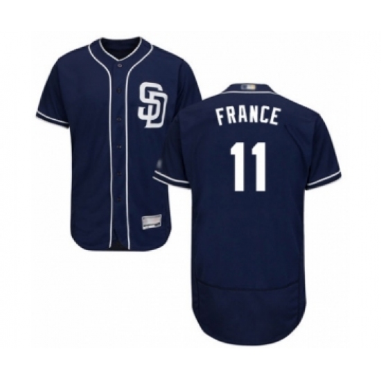 Men's San Diego Padres 11 Ty France Navy Blue Alternate Flex Base Authentic Collection Baseball Player Jersey