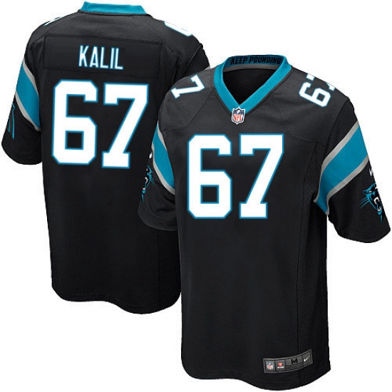 Men's Nike Carolina Panthers 67 Ryan Kalil Game Black Team Color NFL Jersey