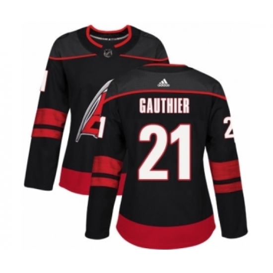 Women's Adidas Carolina Hurricanes 21 Julien Gauthier Premier Black Alternate NHL Jersey