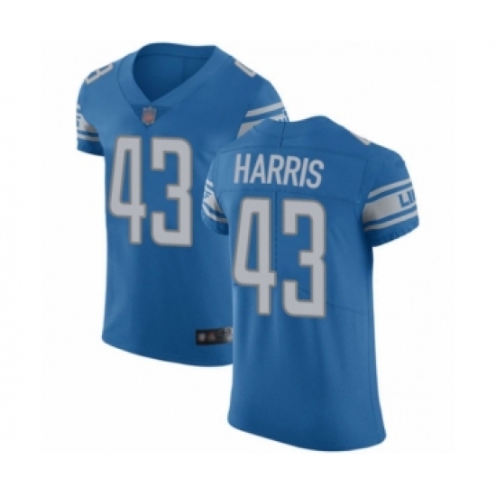 Men's Detroit Lions 43 Will Harris Blue Team Color Vapor Untouchable Elite Player Football Jersey