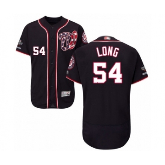 Men's Washington Nationals 54 Kevin Long Navy Blue Alternate Flex Base Authentic Collection 2019 World Series Champions Baseball Jersey