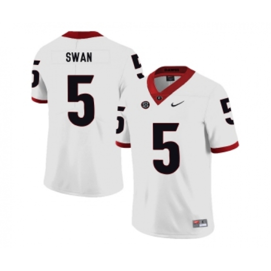 Georgia Bulldogs 5 Damian Swan White Nike College Football Jersey