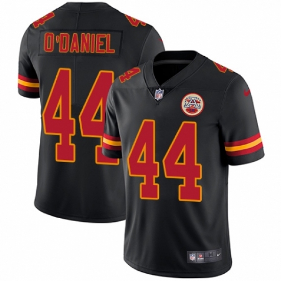 Youth Nike Kansas City Chiefs 44 Dorian O'Daniel Limited Black Rush Vapor Untouchable NFL Jersey