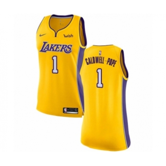 Women's Los Angeles Lakers 1 Kentavious Caldwell-Pope Authentic Gold Home Basketball Jersey - Icon Edition