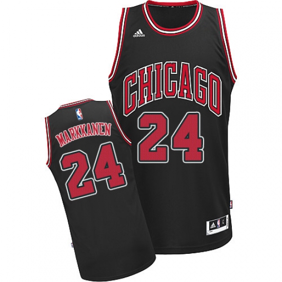 Men's Adidas Chicago Bulls 24 Lauri Markkanen Swingman Black Alternate NBA Jersey