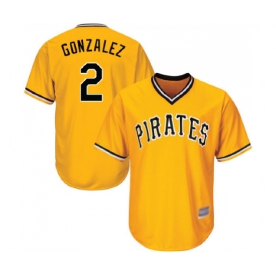 Youth Pittsburgh Pirates 2 Erik Gonzalez Replica Gold Alternate Cool Base Baseball Jersey