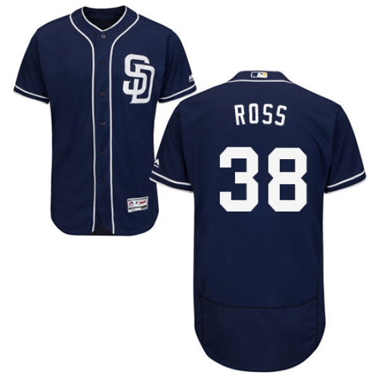 Men's Majestic San Diego Padres 38 Tyson Ross Navy Blue Alternate Flex Base Authentic Collection MLB Jersey