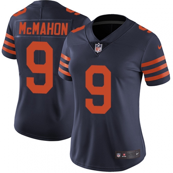 Women's Nike Chicago Bears 9 Jim McMahon Navy Blue Alternate Vapor Untouchable Limited Player NFL Jersey