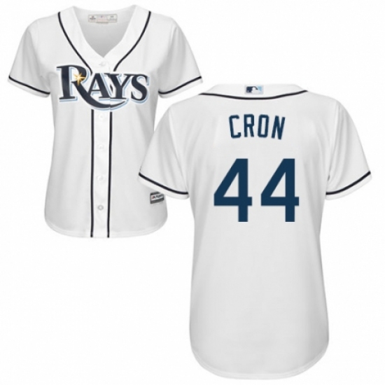 Women's Majestic Tampa Bay Rays 44 C. J. Cron Authentic White Home Cool Base MLB Jersey