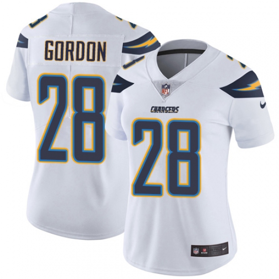 Women's Nike Los Angeles Chargers 28 Melvin Gordon White Vapor Untouchable Limited Player NFL Jersey