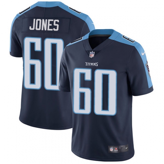 Youth Nike Tennessee Titans 60 Ben Jones Navy Blue Alternate Vapor Untouchable Limited Player NFL Jersey