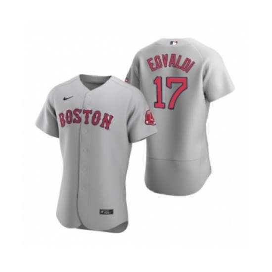 Men's Boston Red Sox 17 Nathan Eovaldi Nike Gray Authentic Road Jersey