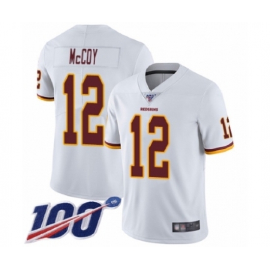 Men's Washington Redskins 12 Colt McCoy White Vapor Untouchable Limited Player 100th Season Football Jersey