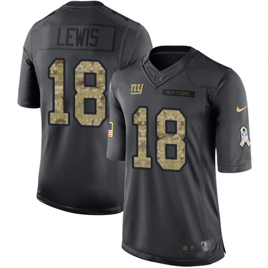 Youth Nike New York Giants 18 Roger Lewis Limited Black 2016 Salute to Service NFL Jersey