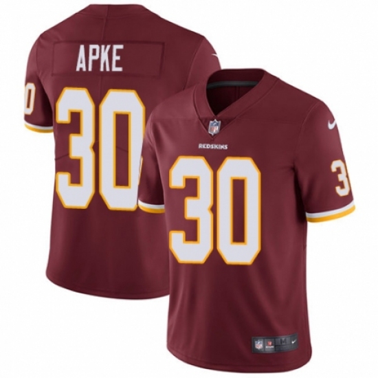 Men's Nike Washington Redskins 30 Troy Apke Burgundy Red Team Color Vapor Untouchable Limited Player NFL Jersey