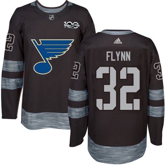 Men's Adidas St. Louis Blues 32 Brian Flynn Authentic Black 1917-2017 100th Anniversary NHL Jersey