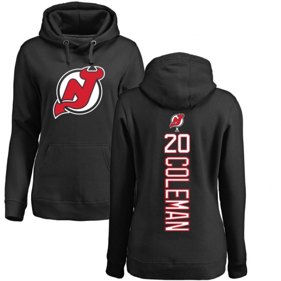 NHL Women's Adidas New Jersey Devils 20 Blake Coleman Black Backer Pullover Hoodie