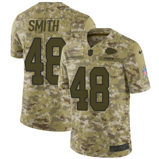 Men's Nike Kansas City Chiefs 48 Terrance Smith Limited Camo 2018 Salute to Service NFL Jersey