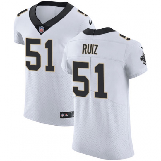 Men's New Orleans Saints 51 Cesar Ruiz White Stitched NFL New Elite Jersey