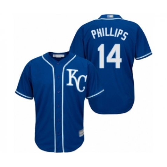 Youth Kansas City Royals 14 Brett Phillips Authentic Blue Alternate 2 Cool Base Baseball Player Jersey