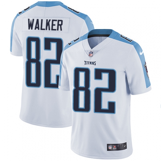 Youth Nike Tennessee Titans 82 Delanie Walker Elite White NFL Jersey