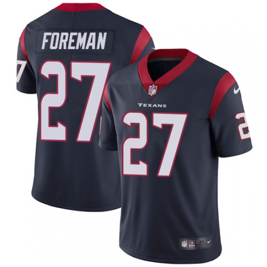 Youth Nike Houston Texans 27 D'Onta Foreman Elite Navy Blue Team Color NFL Jersey