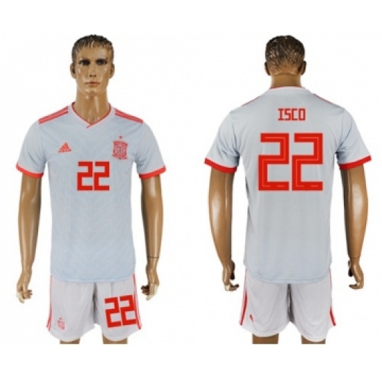 Spain 22 Isco Away Soccer Country Jersey