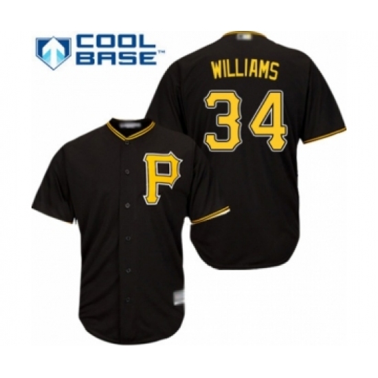 Youth Pittsburgh Pirates 34 Trevor Williams Authentic Black Alternate Cool Base Baseball Player Jersey