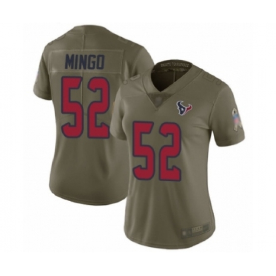 Women's Houston Texans 52 Barkevious Mingo Limited Olive 2017 Salute to Service Football Jersey