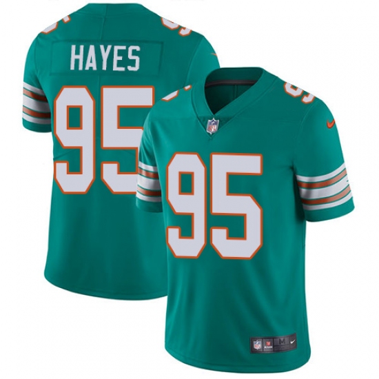 Men's Nike Miami Dolphins 95 William Hayes Aqua Green Alternate Vapor Untouchable Limited Player NFL Jersey