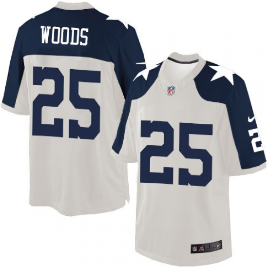 Men's Nike Dallas Cowboys 25 Xavier Woods Limited White Throwback Alternate NFL Jersey