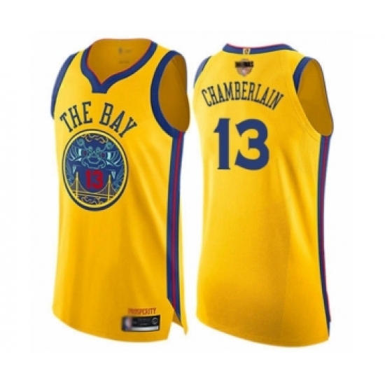 Youth Golden State Warriors 13 Wilt Chamberlain Swingman Gold 2019 Basketball Finals Bound Basketball Jersey - City Edition