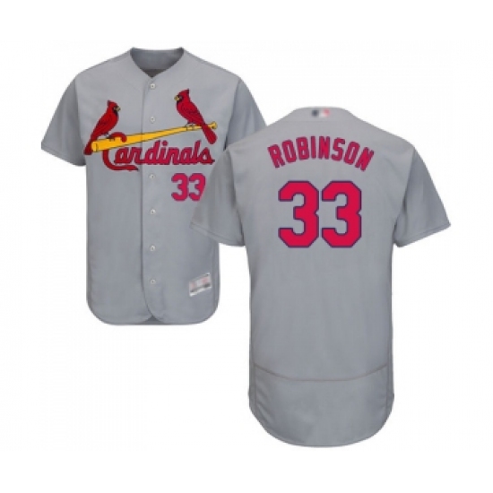 Men's St. Louis Cardinals 33 Drew Robinson Grey Road Flex Base Authentic Collection Baseball Jersey