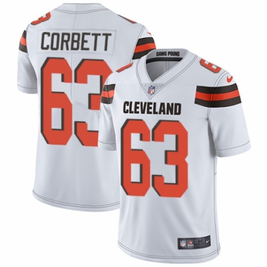 Men's Nike Cleveland Browns 63 Austin Corbett White Vapor Untouchable Limited Player NFL Jersey