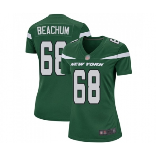 Women's New York Jets 68 Kelvin Beachum Game Green Team Color Football Jersey