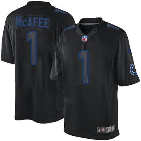 Men's Nike Indianapolis Colts 1 Pat McAfee Limited Black Impact NFL Jersey