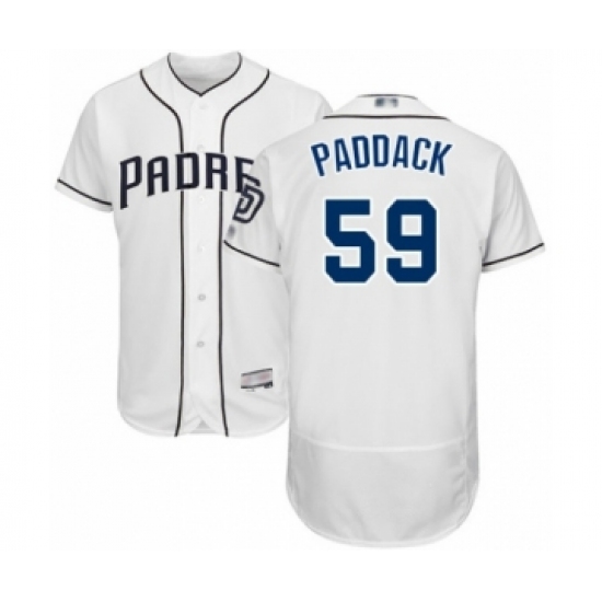 Men's San Diego Padres 59 Chris Paddack White Home Flex Base Authentic Collection Baseball Player Jersey