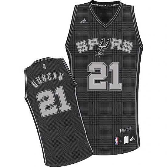 Men's Adidas San Antonio Spurs 21 Tim Duncan Swingman Black Rhythm Fashion NBA Jersey