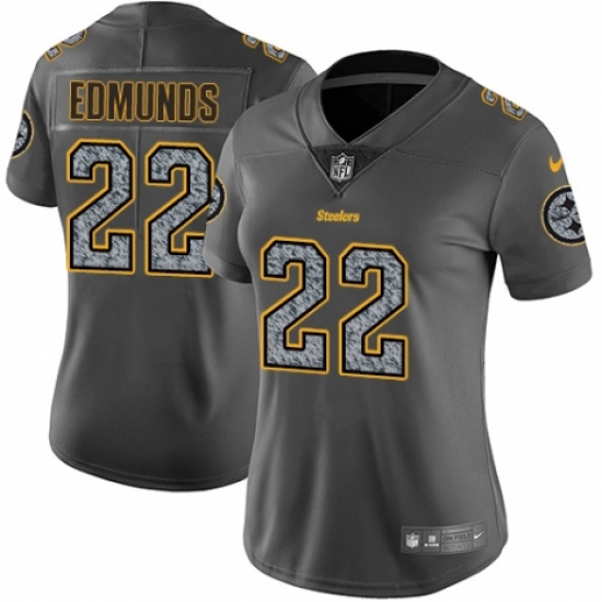 Women's Nike Pittsburgh Steelers 22 Terrell Edmunds Gray Static Vapor Untouchable Limited NFL Jersey