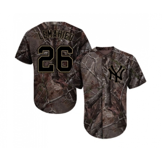 Men's New York Yankees 26 DJ LeMahieu Authentic Camo Realtree Collection Flex Base Baseball Jersey