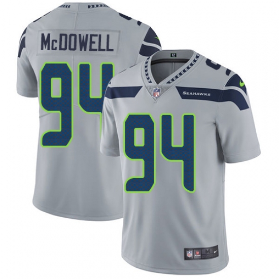 Youth Nike Seattle Seahawks 94 Malik McDowell Elite Grey Alternate NFL Jersey