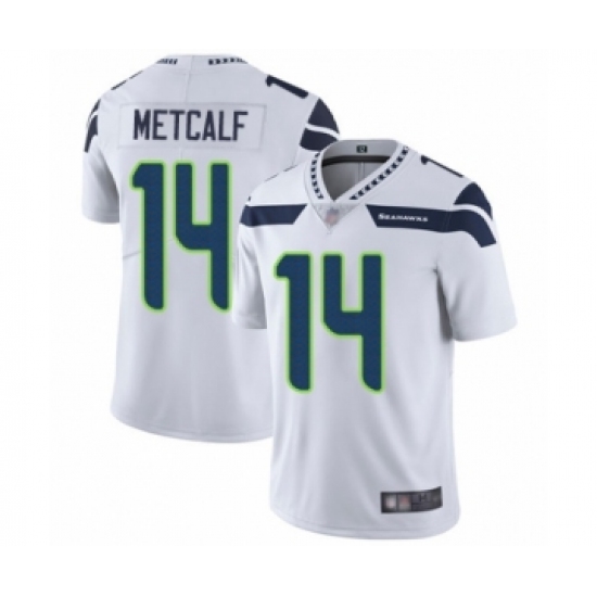 Men's Seattle Seahawks 14 D.K. Metcalf White Vapor Untouchable Limited Player Football Jersey