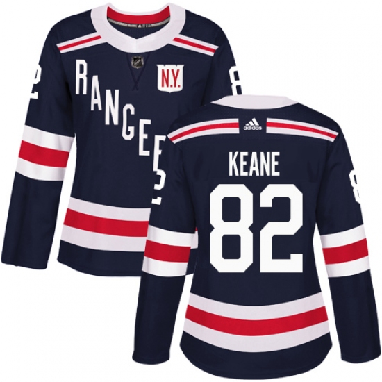 Women's Adidas New York Rangers 82 Joey Keane Authentic Navy Blue 2018 Winter Classic NHL Jersey