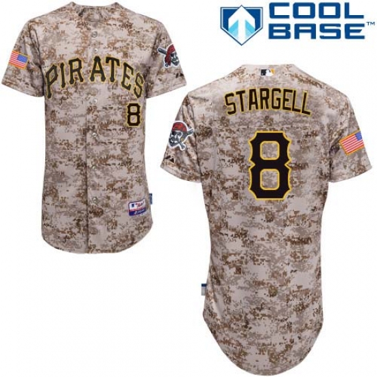 Men's Majestic Pittsburgh Pirates 8 Willie Stargell Authentic Camo Alternate Cool Base MLB Jersey