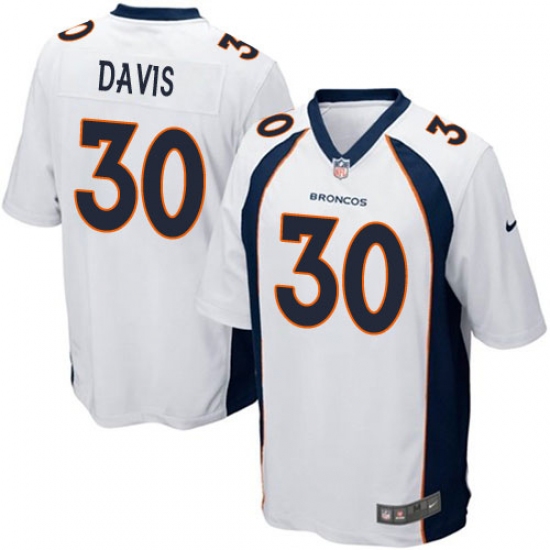 Men's Nike Denver Broncos 30 Terrell Davis Game White NFL Jersey