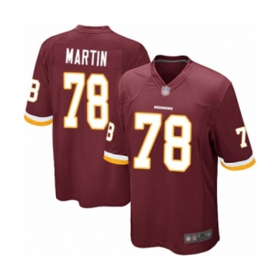 Men's Washington Redskins 78 Wes Martin Game Burgundy Red Team Color Football Jersey