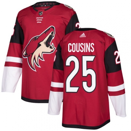 Men's Adidas Arizona Coyotes 25 Nick Cousins Premier Burgundy Red Home NHL Jersey