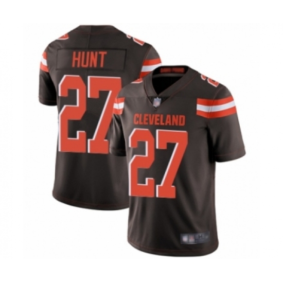 Men's Cleveland Browns 27 Kareem Hunt Brown Team Color Vapor Untouchable Limited Player Football Jersey