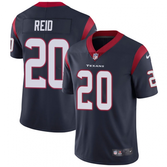 Men's Nike Houston Texans 20 Justin Reid Navy Blue Team Color Vapor Untouchable Limited Player NFL Jersey