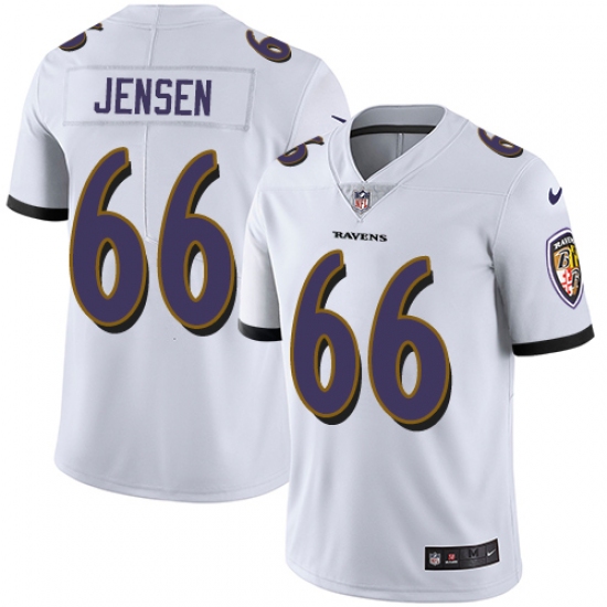 Youth Nike Baltimore Ravens 66 Ryan Jensen White Vapor Untouchable Limited Player NFL Jersey